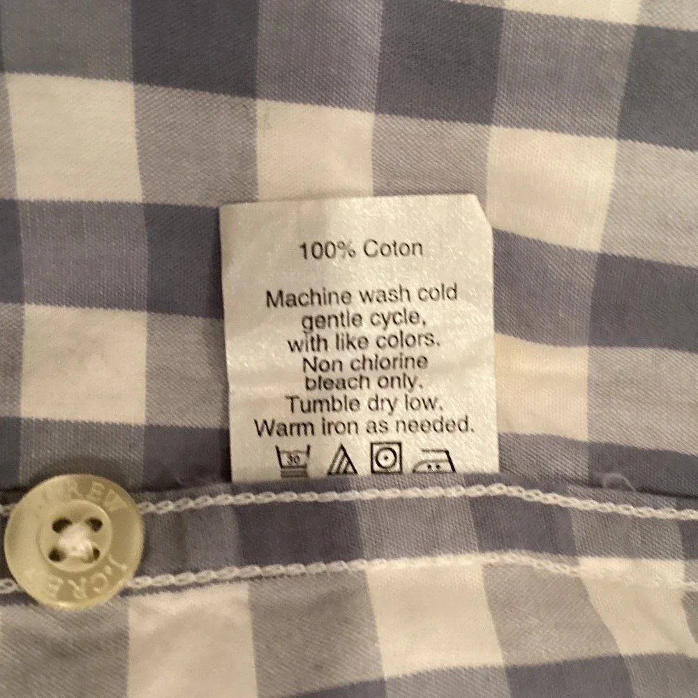 J.Crew Long Sleeve Button Down Shirt Gingham Light Blue White Check - Large